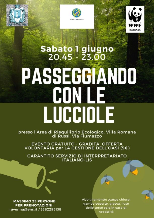 Sabato 1 giugno evento lucciole